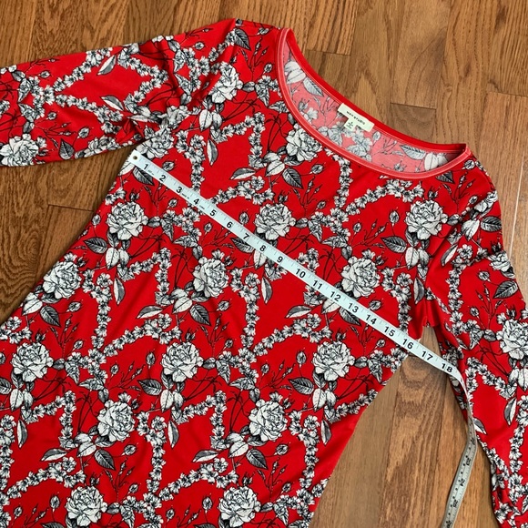 Max Studio Red Floral Sheath Dress Casual Travel Collegiate - Sz S.   EUC! - Picture 4 of 12